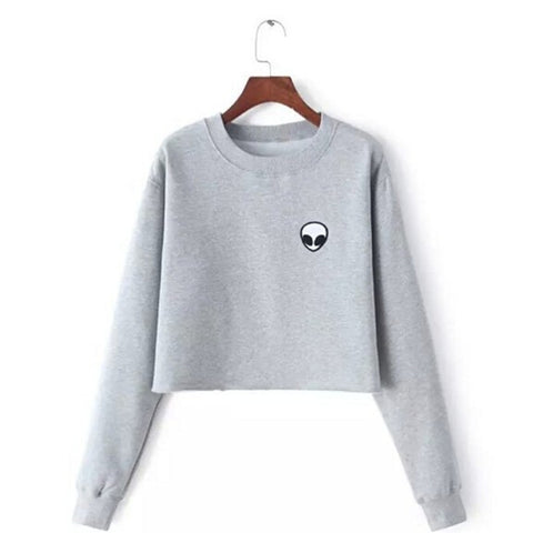 Harajuku Alien Embroidery Sweater