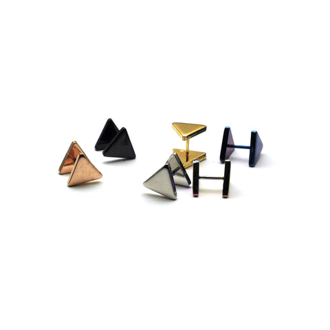 Unisex Double Triangle Stud Earrings -K-pop Fashion-