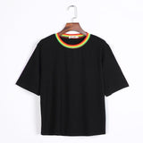 Rainbow Trim Harajuku T-Shirt (2 Colors)