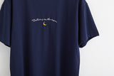 Harajuku Cute Moon Embroidery Print T-shirt