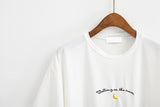 Harajuku Cute Moon Embroidery Print T-shirt