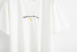 Harajuku Cute Moon Embroidery Print T-shirt