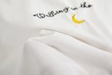 Harajuku Cute Moon Embroidery Print T-shirt