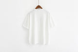 Harajuku Cute Moon Embroidery Print T-shirt