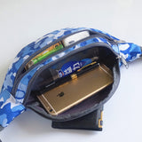 Unisex Blue Camouflage Waterproof Anti theft Fanny Pack