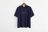 Harajuku Cute Moon Embroidery Print T-shirt