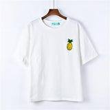 Kawaii Harajuku Fruit Embroidered T-Shirt