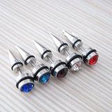 Stainless Steel K Fashion Spike Jewel Stud 1pc Earring
