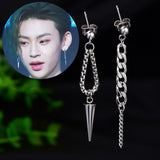Chain Spike Stud Earrings K Fashion